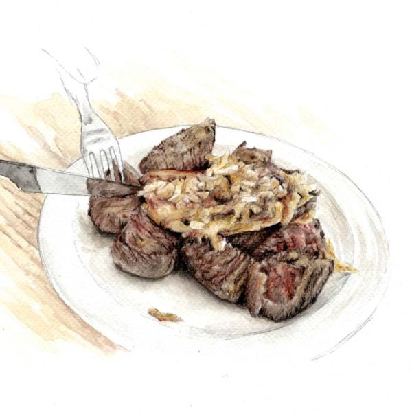 Solomillo con foie Vaso de Oro